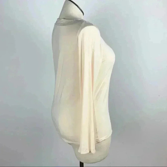 Strazzi Womens top size XL cream keyhole neck - Picture 3 of 10